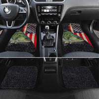 Custom Largemouth Bass Fishing Car Mats American Flag and Bubble Texture Background - Wonder Print Shop