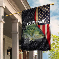 Custom Largemouth Bass Fishing Garden Flag American Flag and Bubble Texture Background - Wonder Print Shop