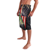 Custom Largemouth Bass Fishing Lavalava American Flag and Bubble Texture Background - Wonder Print Shop