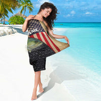 Custom Largemouth Bass Fishing Sarong American Flag and Bubble Texture Background - Wonder Print Shop