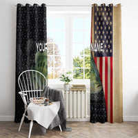 Custom Largemouth Bass Fishing Window Curtain American Flag and Bubble Texture Background - Wonder Print Shop