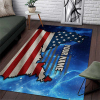 Custom American Flag Universe Patriotic Area Rug Blue Galaxy Sky Graphic Design - Wonder Print Shop