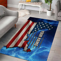 Custom American Flag Universe Patriotic Area Rug Blue Galaxy Sky Graphic Design - Wonder Print Shop