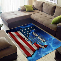 Custom American Flag Universe Patriotic Area Rug Blue Galaxy Sky Graphic Design - Wonder Print Shop