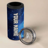 Custom American Flag Universe Patriotic 4 in 1 Can Cooler Tumbler Blue Galaxy Sky Graphic Design - Wonder Print Shop