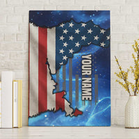 Custom American Flag Universe Patriotic Canvas Wall Art Blue Galaxy Sky Graphic Design - Wonder Print Shop