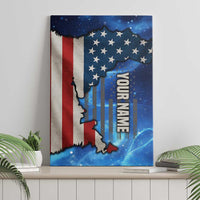 Custom American Flag Universe Patriotic Canvas Wall Art Blue Galaxy Sky Graphic Design - Wonder Print Shop