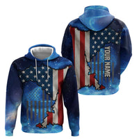 Custom American Flag Universe Patriotic Hoodie Blue Galaxy Sky Graphic Design - Wonder Print Shop