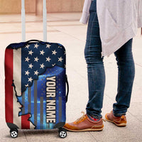 Custom American Flag Universe Patriotic Luggage Cover Blue Galaxy Sky Graphic Design - Wonder Print Shop