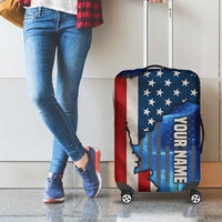 Custom American Flag Universe Patriotic Luggage Cover Blue Galaxy Sky Graphic Design - Wonder Print Shop