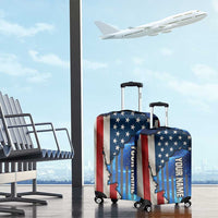 Custom American Flag Universe Patriotic Luggage Cover Blue Galaxy Sky Graphic Design - Wonder Print Shop