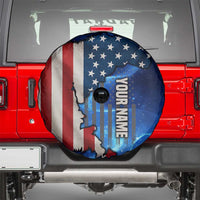 Custom American Flag Universe Patriotic Spare Tire Cover Blue Galaxy Sky Graphic Design - Wonder Print Shop