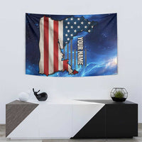 Custom American Flag Universe Patriotic Tapestry Blue Galaxy Sky Graphic Design - Wonder Print Shop