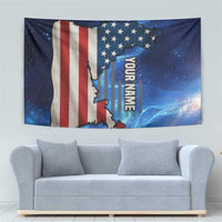 Custom American Flag Universe Patriotic Tapestry Blue Galaxy Sky Graphic Design - Wonder Print Shop