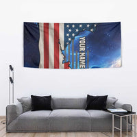 Custom American Flag Universe Patriotic Tapestry Blue Galaxy Sky Graphic Design - Wonder Print Shop