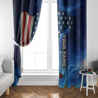 Custom American Flag Universe Patriotic Window Curtain Blue Galaxy Sky Graphic Design - Wonder Print Shop