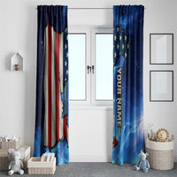 Custom American Flag Universe Patriotic Window Curtain Blue Galaxy Sky Graphic Design - Wonder Print Shop