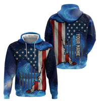 Custom American Flag Universe Patriotic Zip Hoodie Blue Galaxy Sky Graphic Design - Wonder Print Shop
