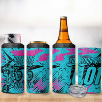 Personalized Ride Like a Girl 4 in 1 Can Cooler Tumbler Motocross Graphic and Turquoise Pink Graffiti Design - Wonder Print Shop