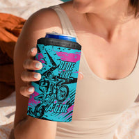 Personalized Ride Like a Girl 4 in 1 Can Cooler Tumbler Motocross Graphic and Turquoise Pink Graffiti Design - Wonder Print Shop