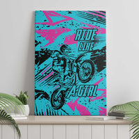 Personalized Ride Like a Girl Canvas Wall Art Motocross Graphic and Turquoise Pink Graffiti Design - Wonder Print Shop