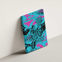 Personalized Ride Like a Girl Canvas Wall Art Motocross Graphic and Turquoise Pink Graffiti Design - Wonder Print Shop