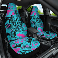 Personalized Ride Like a Girl Car Seat Cover Motocross Graphic and Turquoise Pink Graffiti Design - Wonder Print Shop