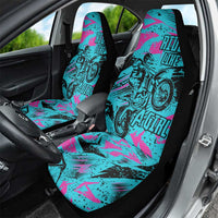 Personalized Ride Like a Girl Car Seat Cover Motocross Graphic and Turquoise Pink Graffiti Design - Wonder Print Shop