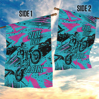 Personalized Ride Like a Girl Garden Flag Motocross Graphic and Turquoise Pink Graffiti Design - Wonder Print Shop