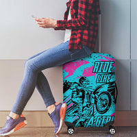 Personalized Ride Like a Girl Luggage Cover Motocross Graphic and Turquoise Pink Graffiti Design - Wonder Print Shop
