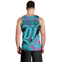 Personalized Ride Like a Girl Men Tank Top Motocross Graphic and Turquoise Pink Graffiti Design - Wonder Print Shop