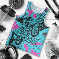 Personalized Ride Like a Girl Men Tank Top Motocross Graphic and Turquoise Pink Graffiti Design - Wonder Print Shop