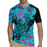 Personalized Ride Like a Girl Rugby Jersey Motocross Graphic and Turquoise Pink Graffiti Design - Wonder Print Shop