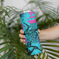 Personalized Ride Like a Girl Skinny Tumbler Motocross Graphic and Turquoise Pink Graffiti Design - Wonder Print Shop