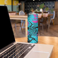 Personalized Ride Like a Girl Skinny Tumbler Motocross Graphic and Turquoise Pink Graffiti Design - Wonder Print Shop