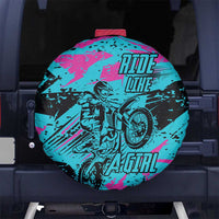 Personalized Ride Like a Girl Spare Tire Cover Motocross Graphic and Turquoise Pink Graffiti Design - Wonder Print Shop