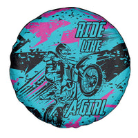 Personalized Ride Like a Girl Spare Tire Cover Motocross Graphic and Turquoise Pink Graffiti Design - Wonder Print Shop