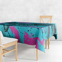 Personalized Ride Like a Girl Tablecloth Motocross Graphic and Turquoise Pink Graffiti Design - Wonder Print Shop