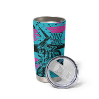 Personalized Ride Like a Girl Tumbler Cup Motocross Graphic and Turquoise Pink Graffiti Design - Wonder Print Shop