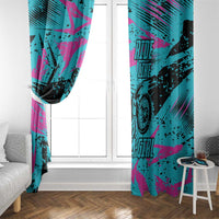 Personalized Ride Like a Girl Window Curtain Motocross Graphic and Turquoise Pink Graffiti Design - Wonder Print Shop