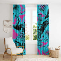 Personalized Ride Like a Girl Window Curtain Motocross Graphic and Turquoise Pink Graffiti Design - Wonder Print Shop