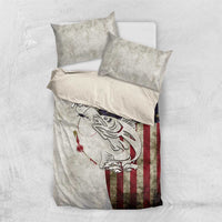Walleye Fishing Bedding Set American Flag Vintage Design and Custom Name Option - Wonder Print Shop