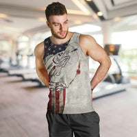 Walleye Fishing Men Tank Top American Flag Vintage Design and Custom Name Option - Wonder Print Shop