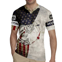 Walleye Fishing Rugby Jersey American Flag Vintage Design and Custom Name Option - Wonder Print Shop