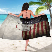 Walleye Fishing Sarong American Flag Vintage Design and Custom Name Option - Wonder Print Shop