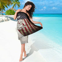 Walleye Fishing Sarong American Flag Vintage Design and Custom Name Option - Wonder Print Shop