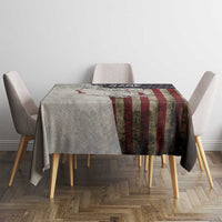 Walleye Fishing Tablecloth American Flag Vintage Design and Custom Name Option - Wonder Print Shop