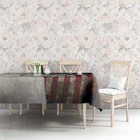 Walleye Fishing Tablecloth American Flag Vintage Design and Custom Name Option - Wonder Print Shop