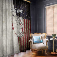 Walleye Fishing Window Curtain American Flag Vintage Design and Custom Name Option - Wonder Print Shop