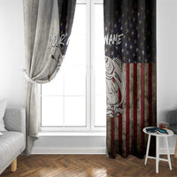 Walleye Fishing Window Curtain American Flag Vintage Design and Custom Name Option - Wonder Print Shop